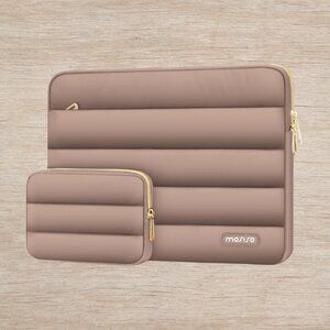 MOSISO Laptop Case, 16 inch Brown Puffy Laptop Sleeve Compatible with Mac